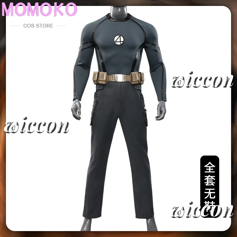 Traje de Cosplay de Johnny Storm para hombre, pantalones con cinturón superior gris de fantasía, película muerta, antorcha de piscina humana, traje de Halloween