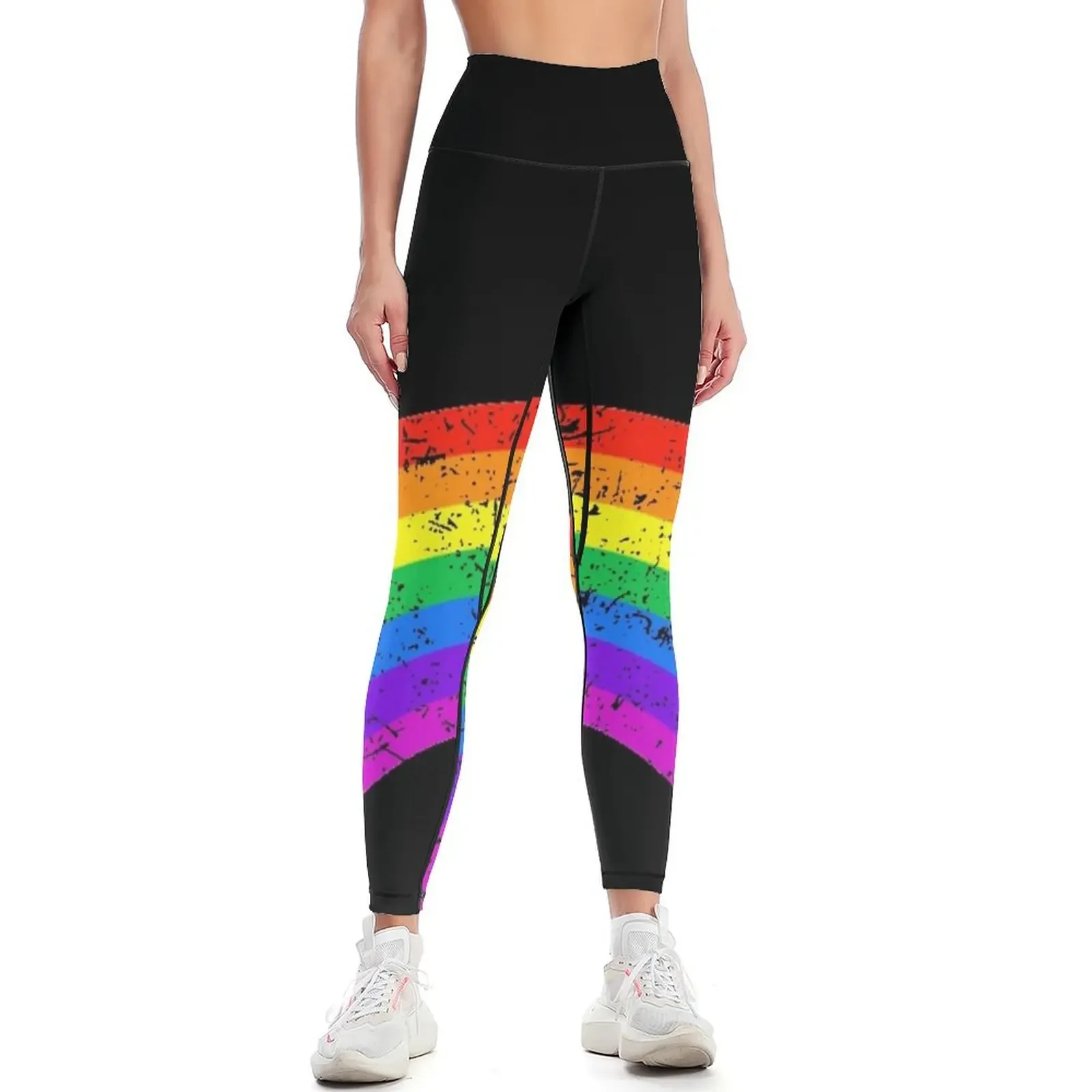 

Rainbow - Vintage Style Leggings for physical workout clothes for Sportswear woman gym active wear Womens Leggings