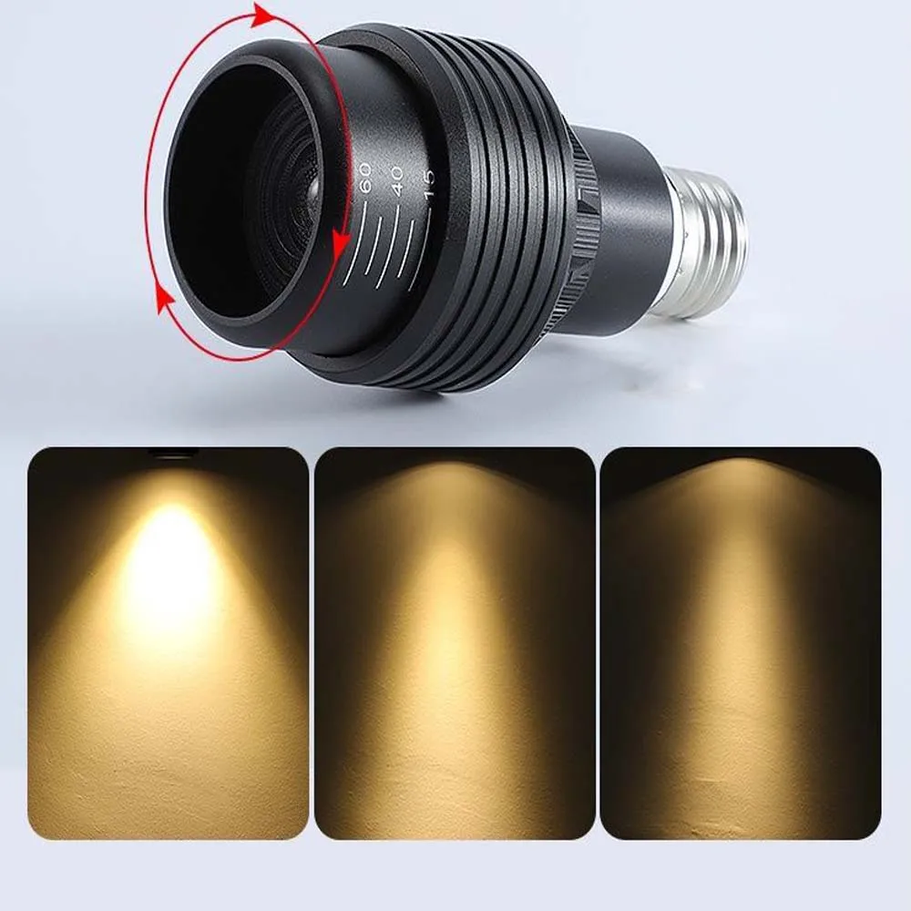 110V-220V E27 Zoom Spotlight Angle adjustment cob LED light downlight dining/living room bar cafe LED spot light