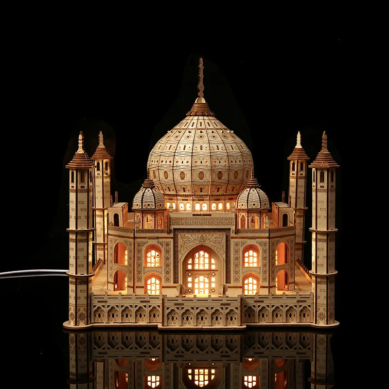 Taj Mahal 3D Wooden Jigsaw Puzzle Model an Ideal Festive Gift for Halloween, Christmas, and Birthdays