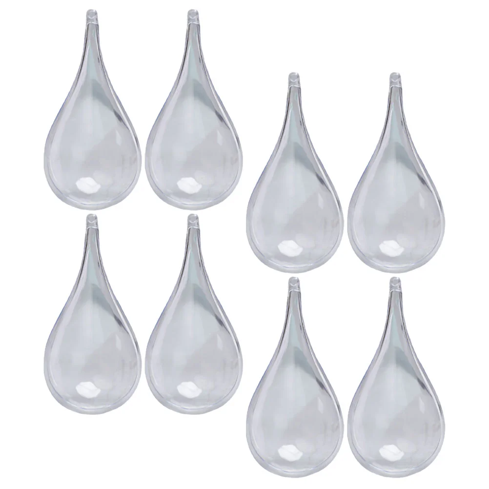 8 Pcs Hollow Drop Ball Clear Fillable Christmas Tree Decorations Ornament Ornaments Water Party Favor Wedding