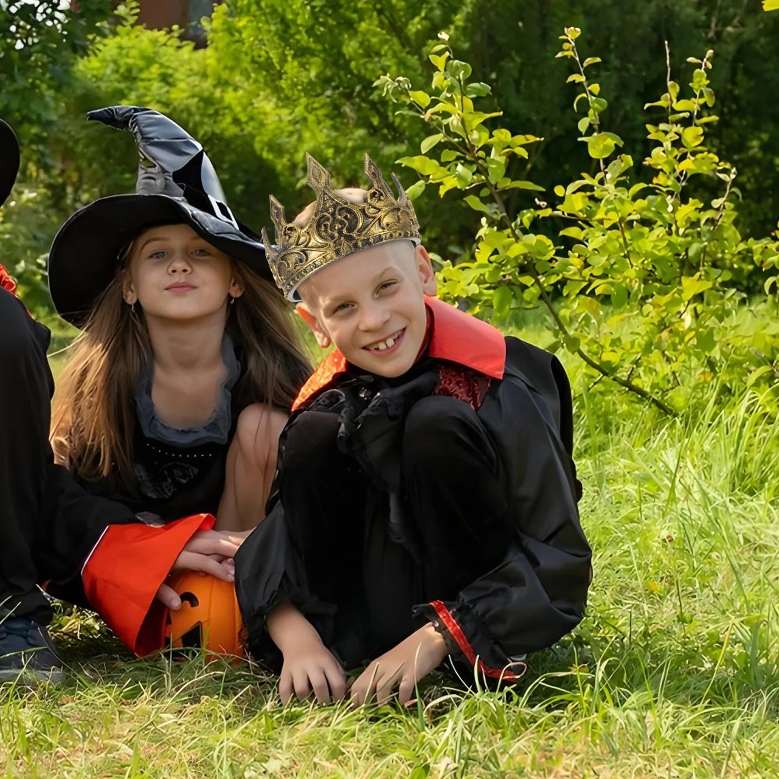 

King Crown For Kids Boys Halloween Party Dress Up Hat Medieval Royal Cosplay Accessory Birthday Costume Crown For Children Dress