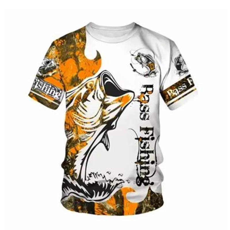 

Летняя модная мужская футболка с короткими рукавами для рыбалки, футболка с круглым вырезом и 3D принтом, нейтральная уличная повседневная спортивная футболка, топ Z0395