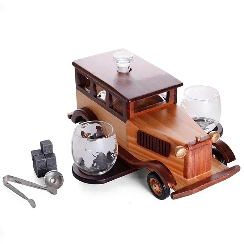 Decanter per liquori vecchio stile da 1000 ml con 2 bicchieri da whisky