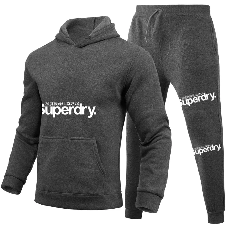 Fashion and leisureMenWomen 2PcsSets Sweatshirt Hoodies Pants 2024 Male Gyms Fitness Tops Joggers Sportswear Tracksuits