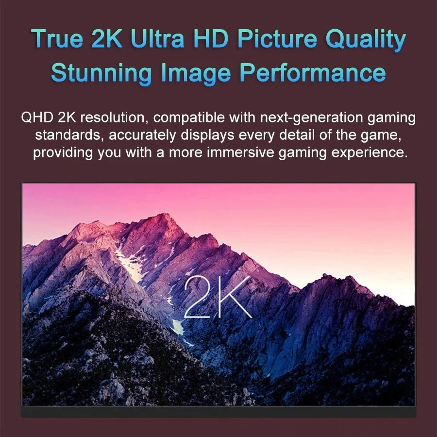 17.3 Inch 2K 165Hz Portable Monitor 16:9 100%sRGB 500Nit 3MS Display IPS Gaming Screen For PC Laptop Mac Phone Xbox PS4/5 Switch