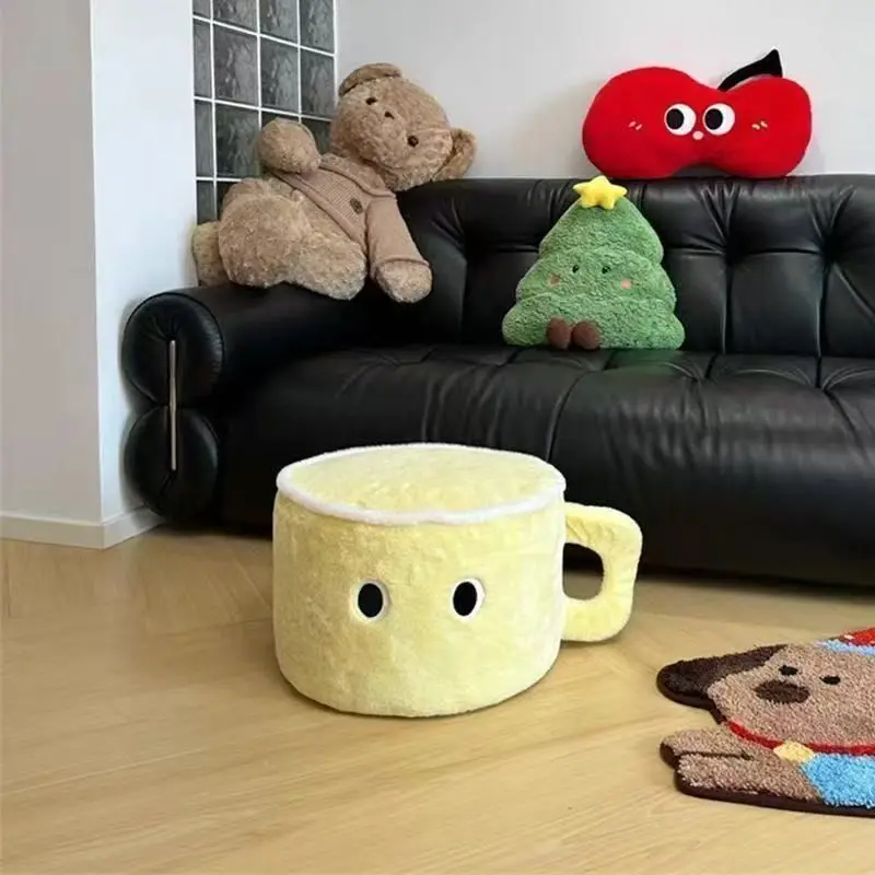 Cartoon Big Eyes Water Cup Cushion Home Floor Living Room Lift Leg Stool Cute Cushion Pillow Soft Sitting Block Woman