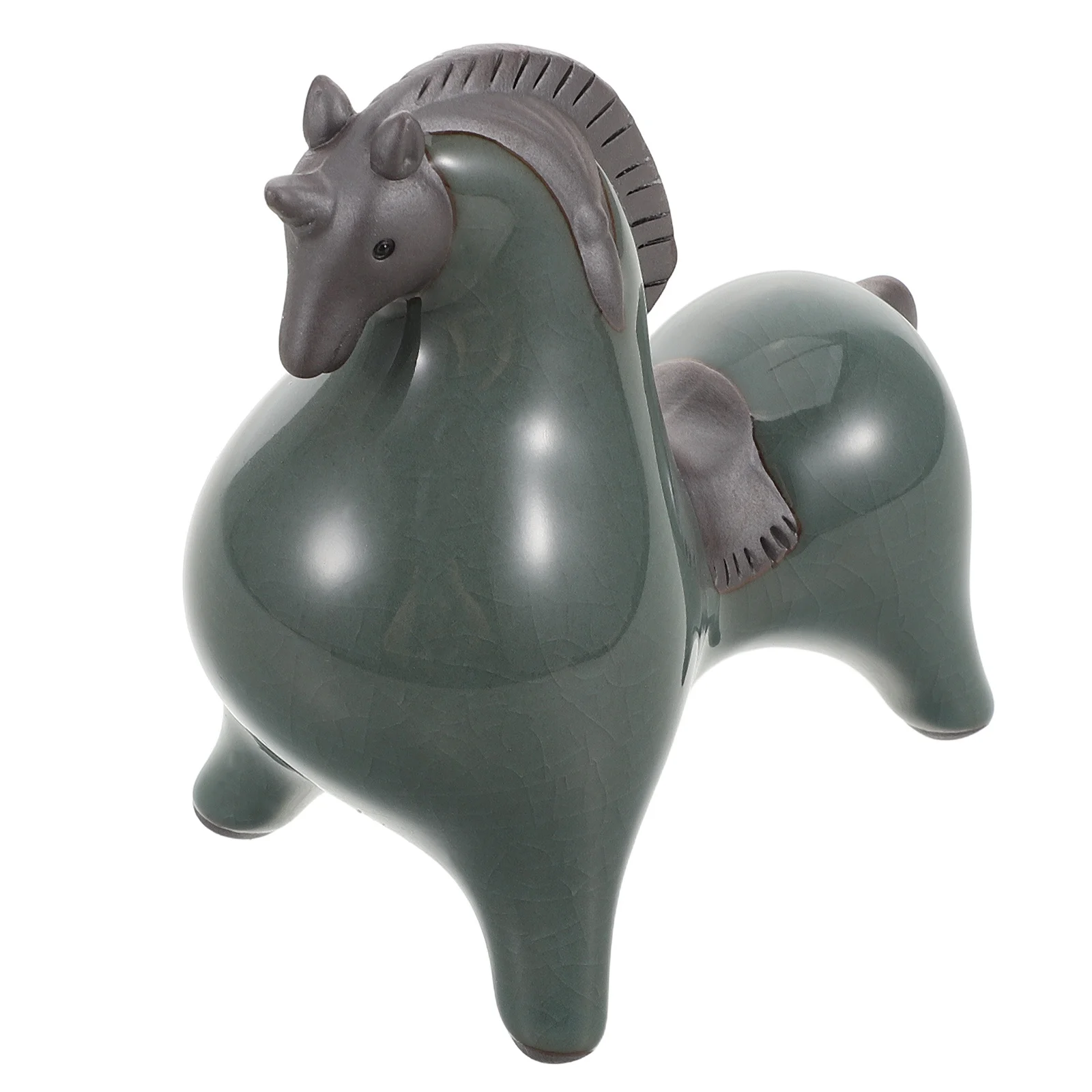 

Ceramic Horse Animal Sculpture Porcelain Decorative Statue for Office Desk Living Room Tabletop Success Symbol