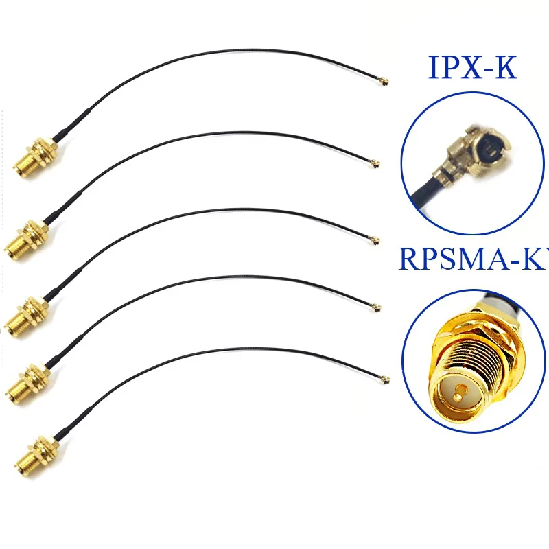 100Pcs SMA Connector Cable Female to uFL/u.FL/IPX UFL to SMA Female RG1.13 Antenna RF1.13 Cable Assembly RP-SMA-K