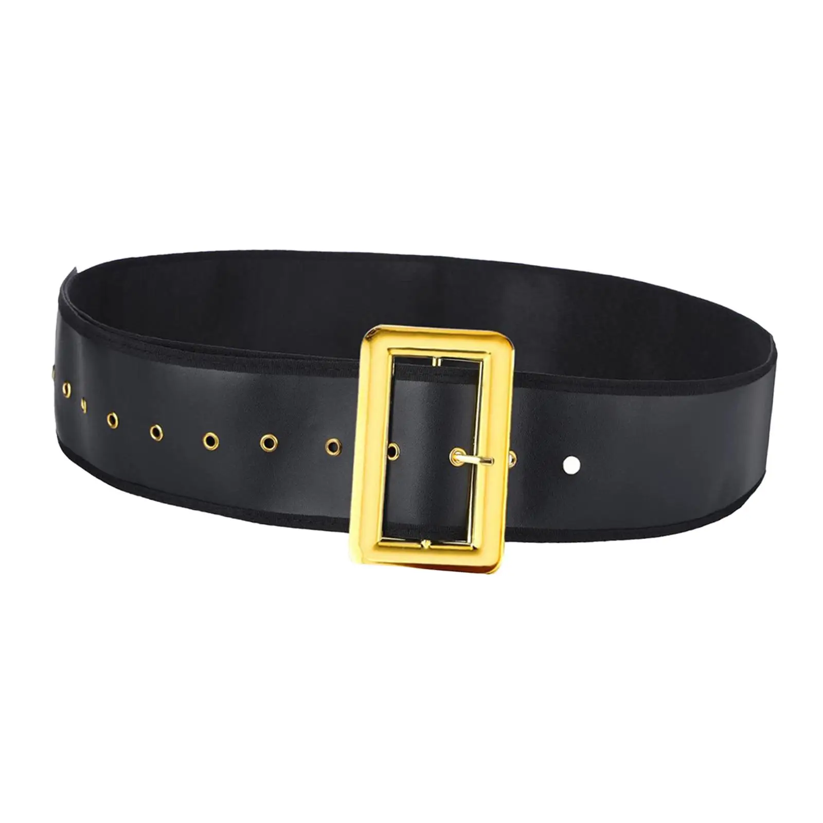 Christmas Santa Belt Santa Claus Belt Wide Decorative Props PU Leather Waist Belt for Stage Performance Masquerade Role Play