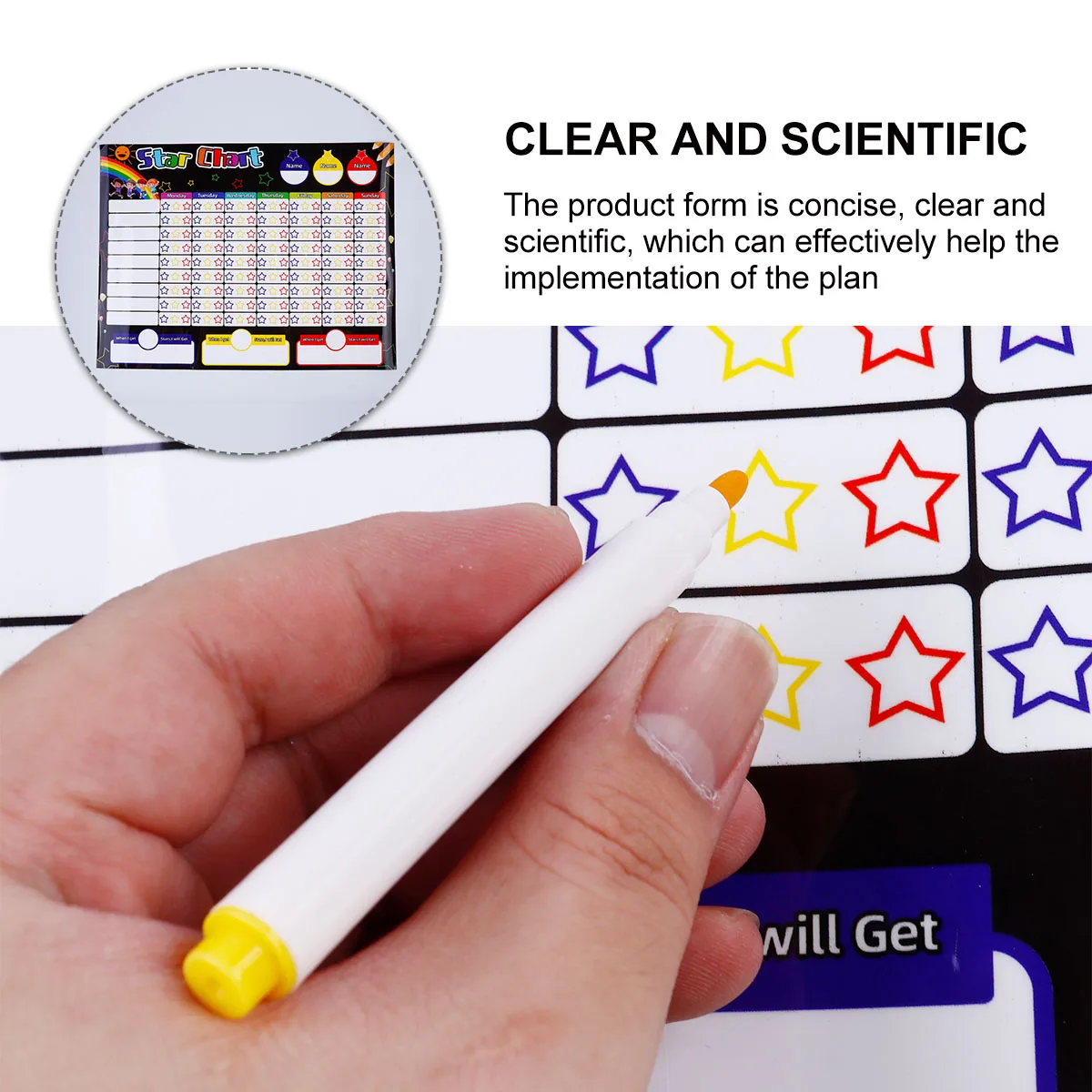 Magnetische sterrenkaart Beloning gedrag Peuterklusjesschema met markeerstift voor koelkast Leert verantwoordelijkheid Activiteit Beloningsschema