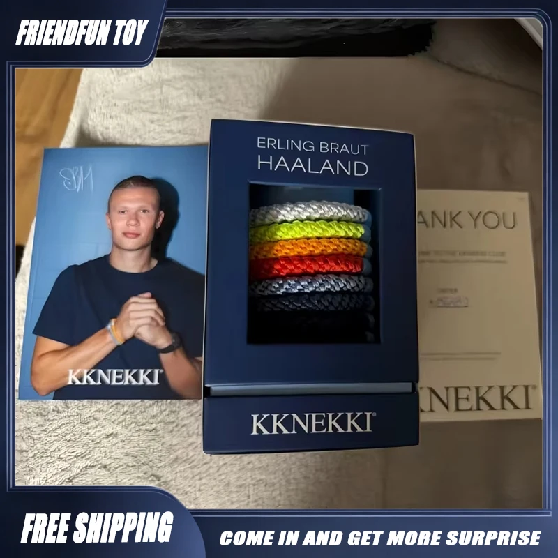 Lot de 8 élastiques à cheveux authentiques Kknekki édition limitée signature Erling Haaland – Coffret cadeau durable et sans accrocs