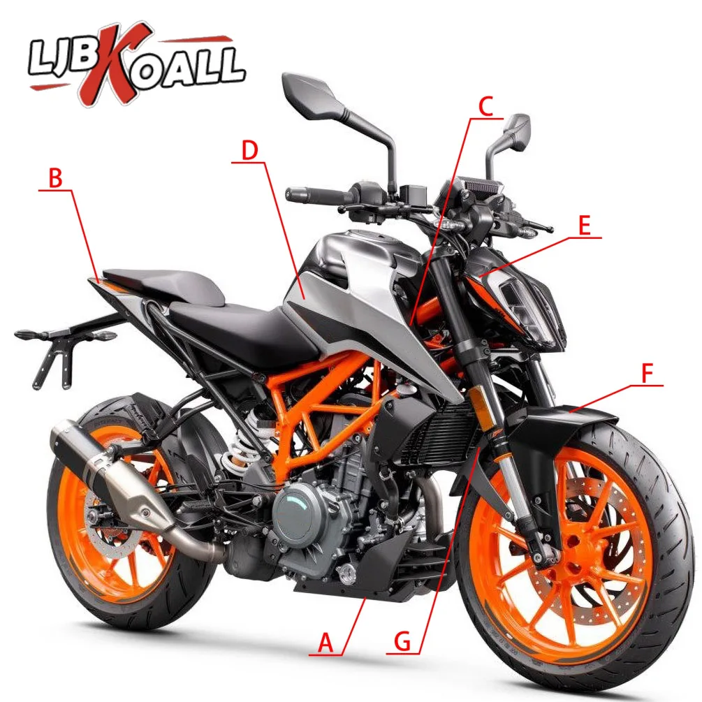 

For KTM Duke390 Duke 390 17-22 2021 2020 2019 2018 Fairing Injection Panel Bodywork Frame Protector Kits Motorcycle Accessories