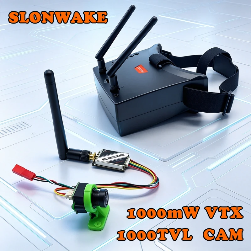 5.8G 48CH 3 Inch HD VR FPV Goggles 480*320px and 1000mW adjustable vtx camera cmos 1000TVL 2-4S power for RC FPV Playing Drone