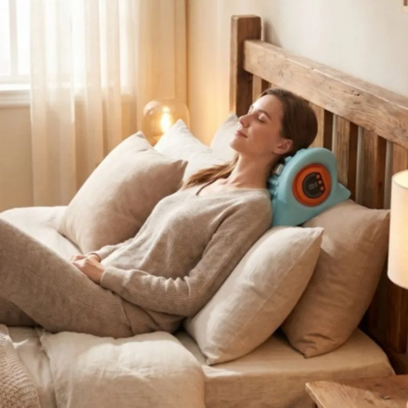 Smart Sleep Pillow, Cervical Therapy Heat Compress Pillow, Neck & Shoulder Massager, Multi-Mode Home Neck Support