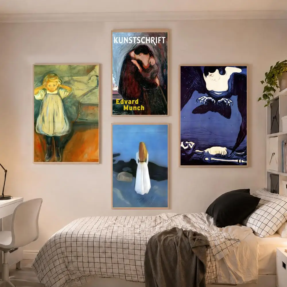 Vintage Edvard Munch whimsical Poster Modern Aesthetic Wall Art Poster Home Bar Cafe Decor Gift