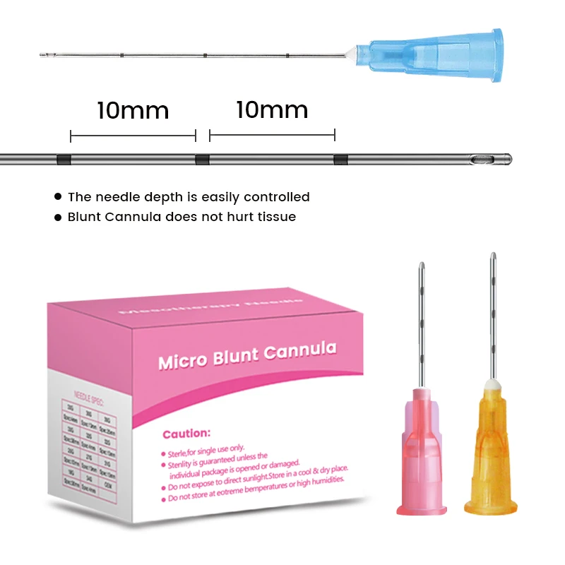 Disposable Micro Tip Blunt Cannula for Filler 18G 20G 21G 22G 25G 27G 30G 25/38/50/70mm Sterile Blunt Cannula