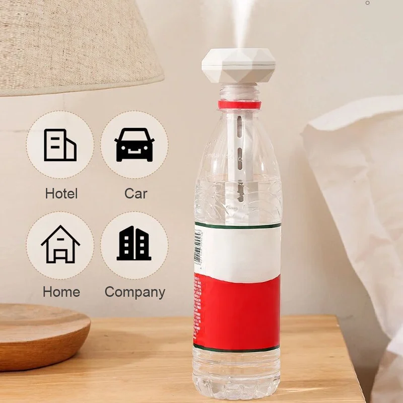 LED Lamp Air Humidifier USB Essential Oil Diffuser Car Purifier Aroma Anion Mist Maker with Romantic Light Portable Humidifier