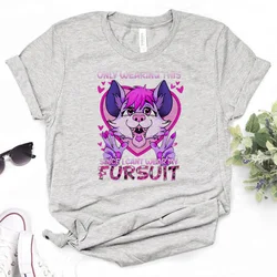 Furry top women manga designer t shirt female 2000s manga clothes