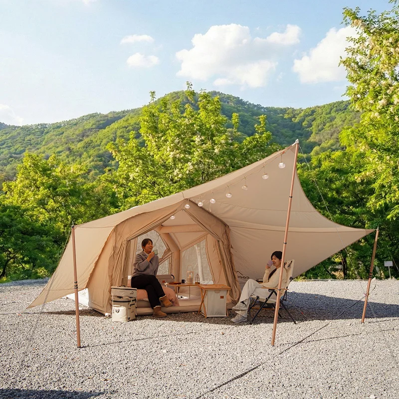 

Надувная палатка Yustona Air Tent - бежевая, класса люкс, из хлопковой ткани, для глэмпинга, для 2-4 человек, для кемпинга на открытом воздухе, всесезонная.