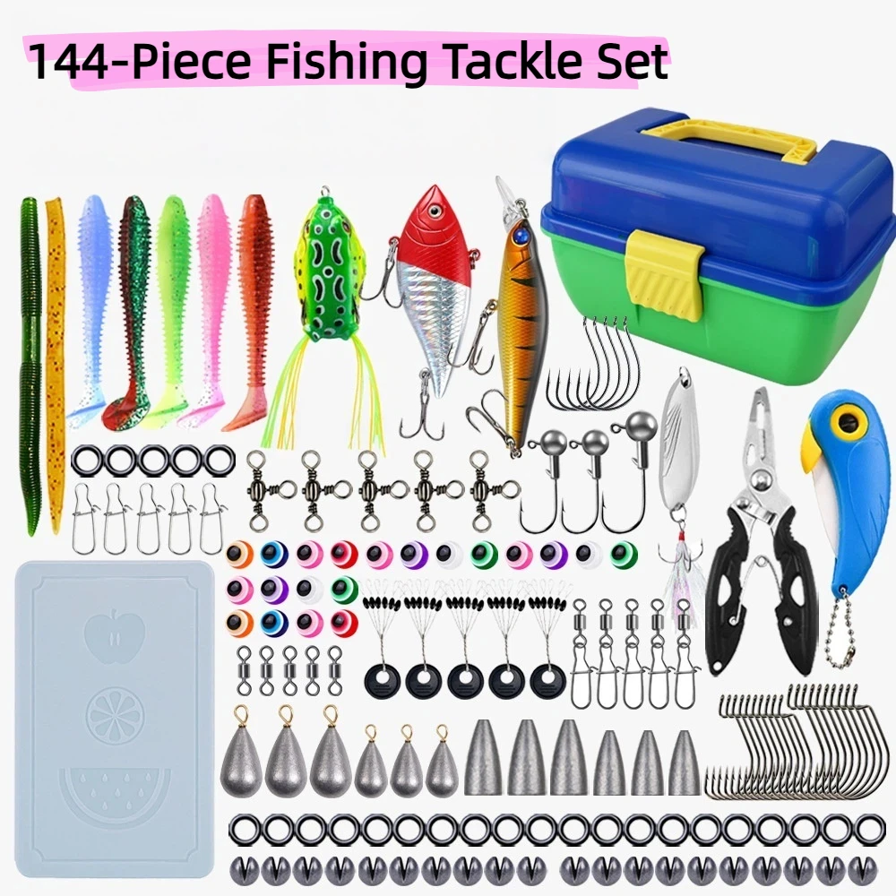 144pcs-fishing-lures-set-kids-fishing-baits-pencil-lure-accessories-multi-depth-swim-soft-bionic-baits-for-bass-freshwater-saltw
