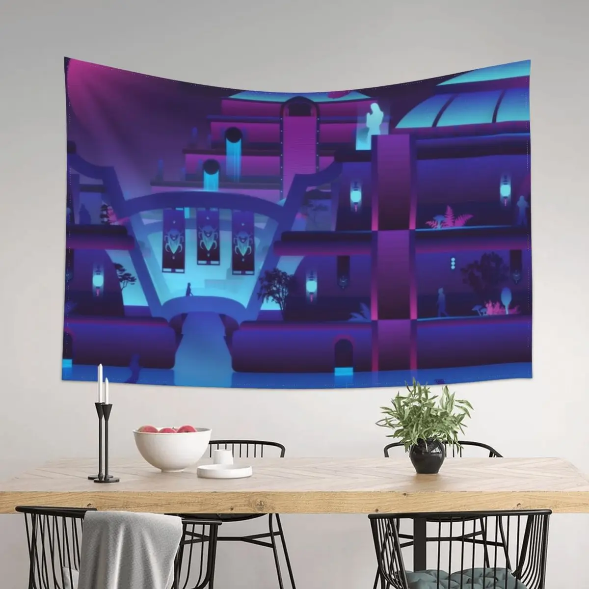 

Synthwave Vivec City Tapestry House Decoration Home Decor Aesthetic Wall Hanging Decor Tapestry