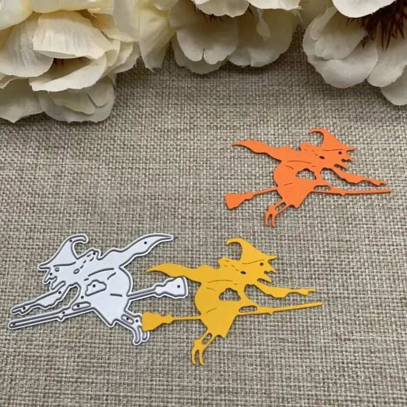 

Металлические вырубные формы-трафареты для скрапбукинга и декоративного рукоделия: метла ведьмы на Хэллоуин