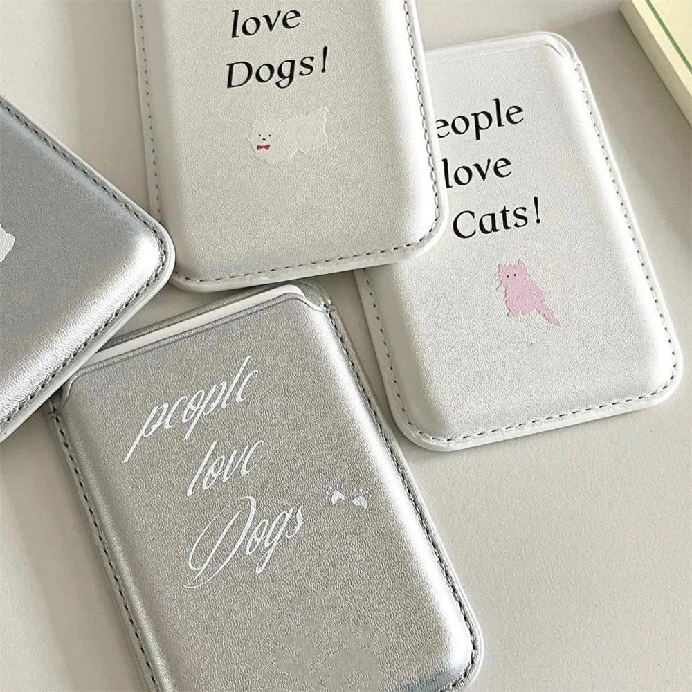 INS 3D Cute Puppy Kitten Phone Accessories Wallet Card Slot Holder Magnetic  Card Holder Wallet With MagSafe Accessories Gift