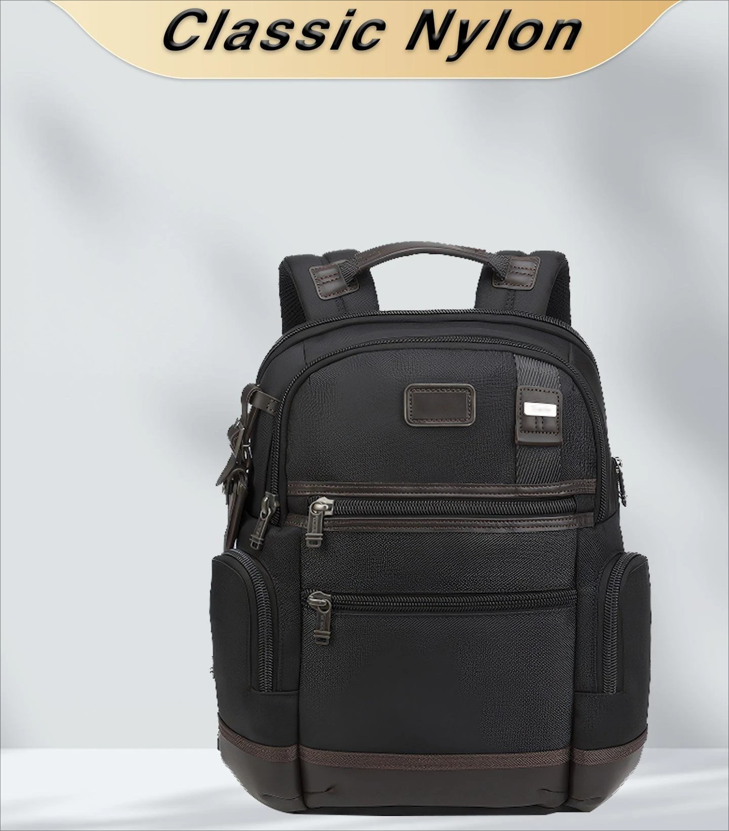 Mochila masculina de nylon de grande capacidade, mochila casual espaçosa para trabalho e viagens 222681