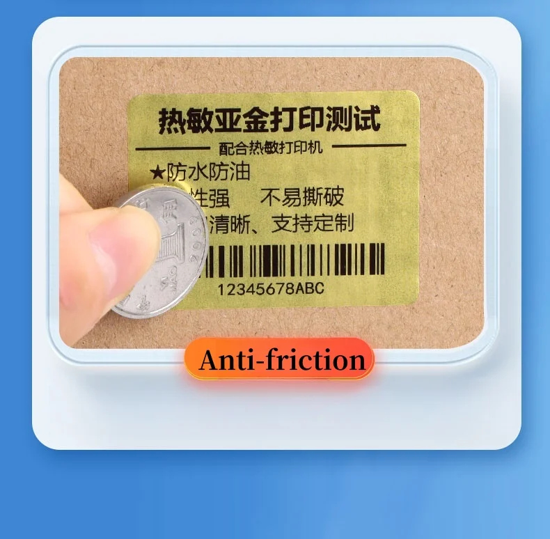 Thermal Gold Label Paper Sticker Barcode Waterpro of Oilproof No Carbon Tape Required Direct Printing Thermal Labels
