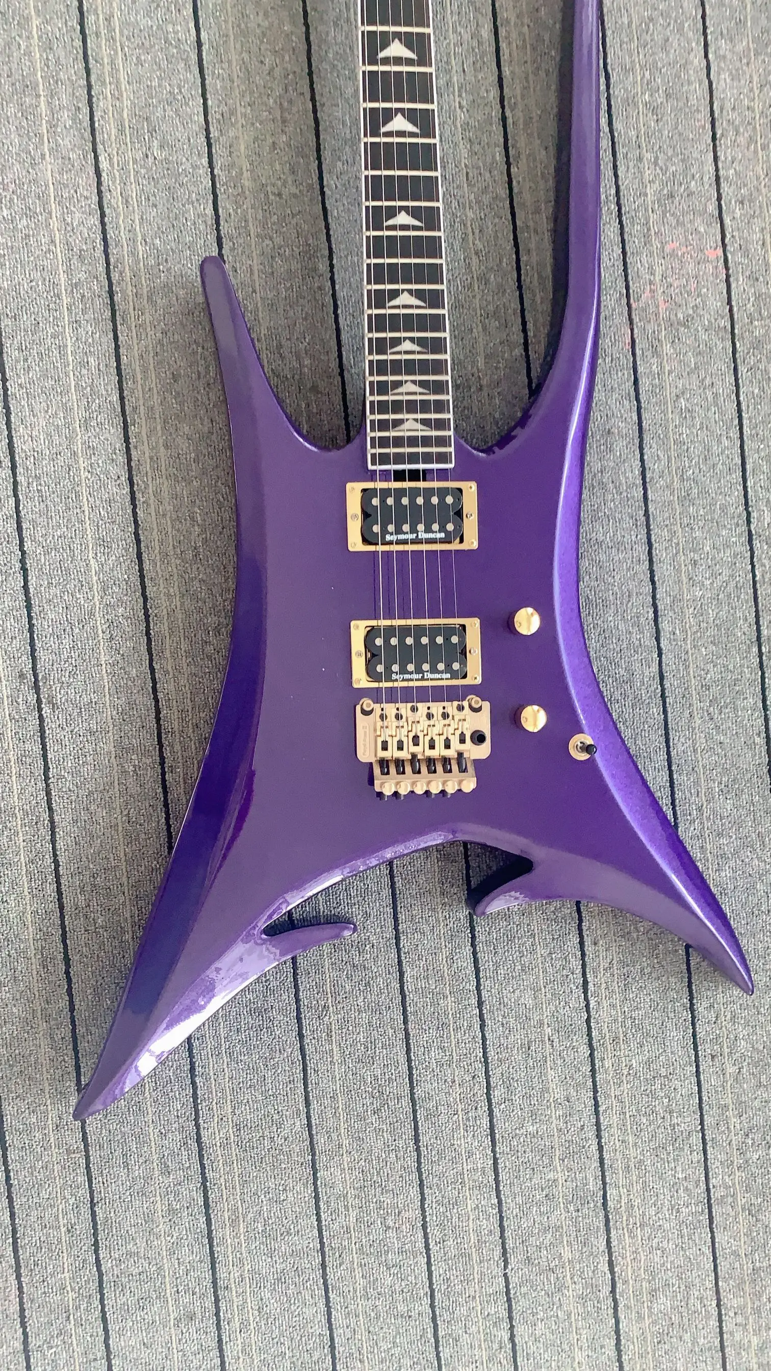 Custom Prin Metal Purple Electric Guitar Double Shake Gold Hardware