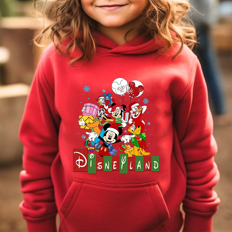 Merry Christmas Mickey Mouse and Friends kids hoodie plus fleece sweatshirt holiday gift for boys and girls