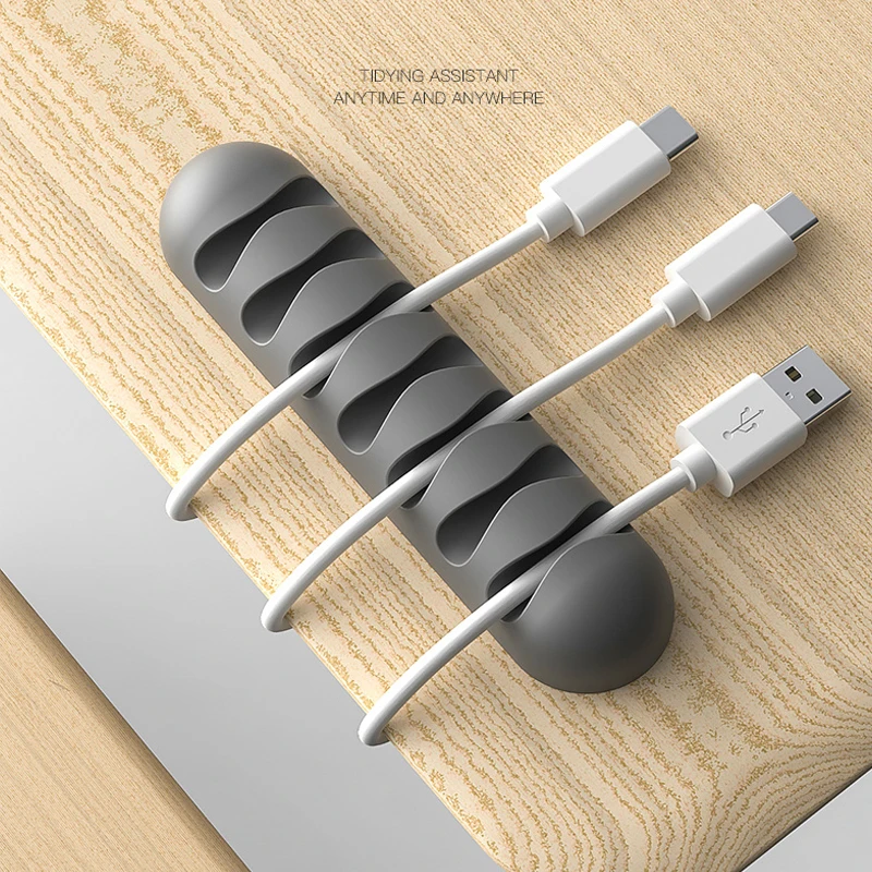 Smart Cable Holder Silicone Flexible Cable Winder Wire Organizer Holder Cord Management Clip for USB Earphone Network Cable