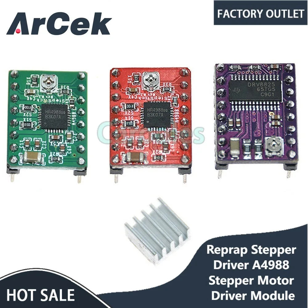 Reprap Stepper Driver A4988 Stepper Motor Driver Module with Heatsink Translator and Overcurrent Protection Drive Up to 35V
