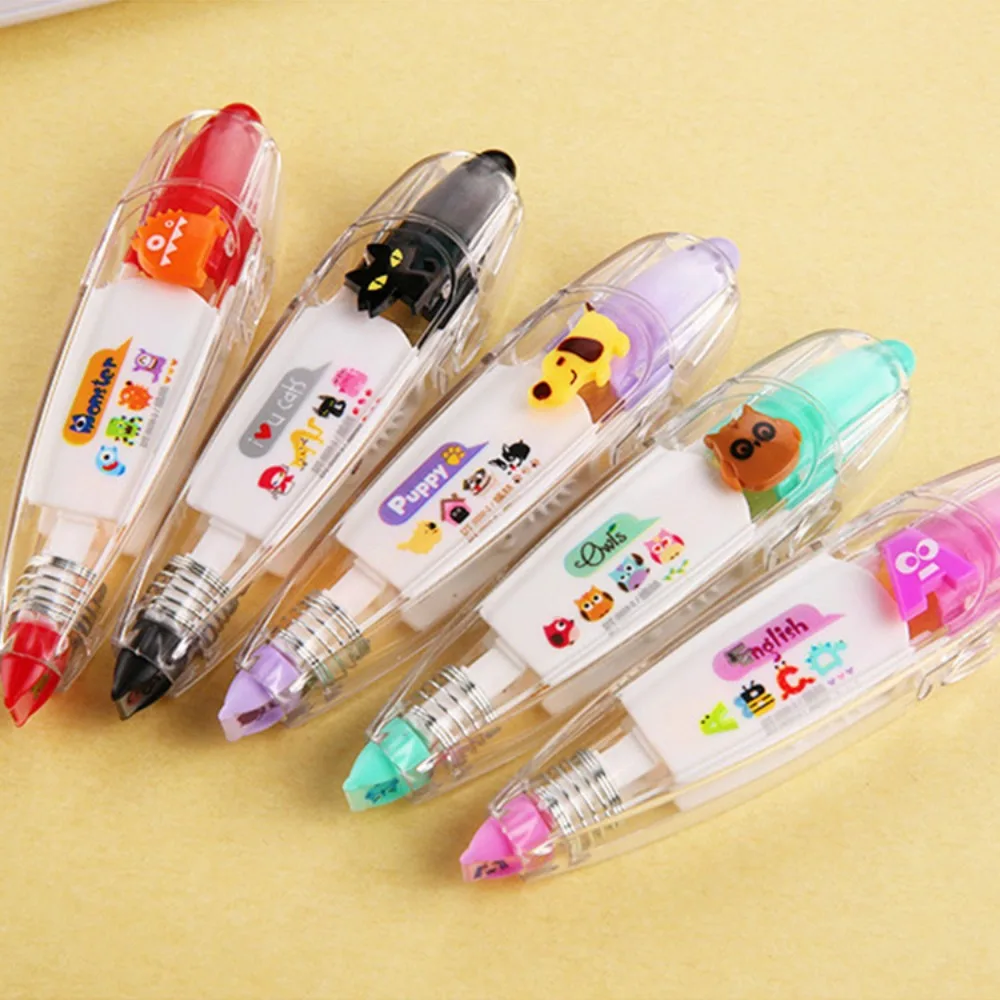 Cute Kawaii Decorative  Correction Tape 6mm*4M Kawaii Animals Cat Dog Owl Crocodile Flower Diary Stationery School Supply image 2