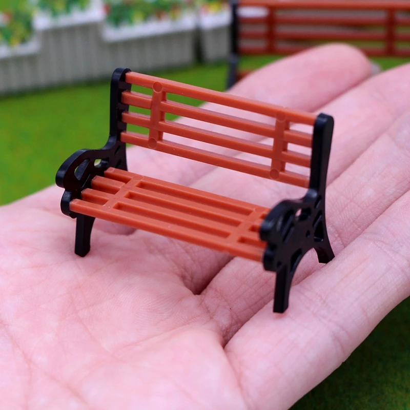 Dollhouse Miniature Park Bench Recliner Lounge Chair, Mini brinquedo modelo duplo, Doll House Acessórios, Decoração do jardim, 1:12