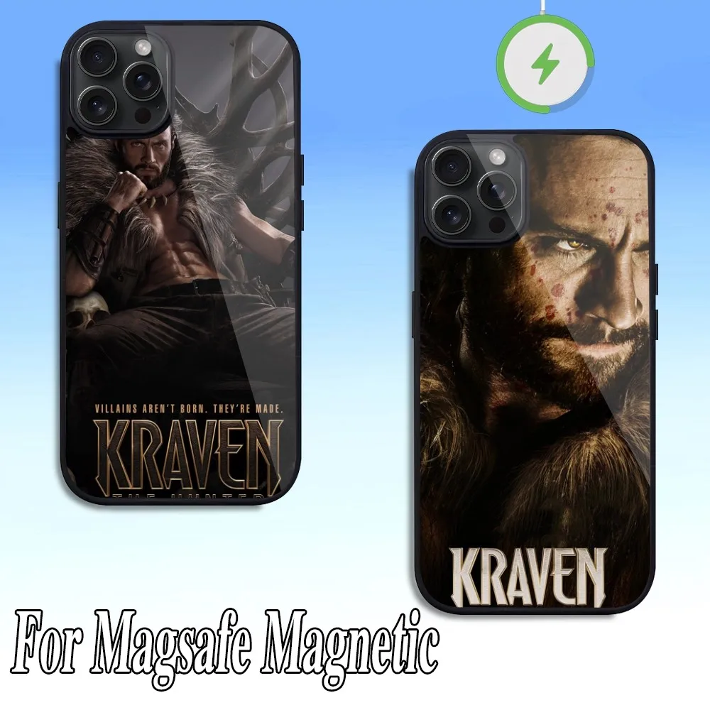 MINISO Kraven the Hunter Phone Case For iPhone Magesafe Magnetic 11 Mini 12 13 14 Max 15 Pro Plus Shell