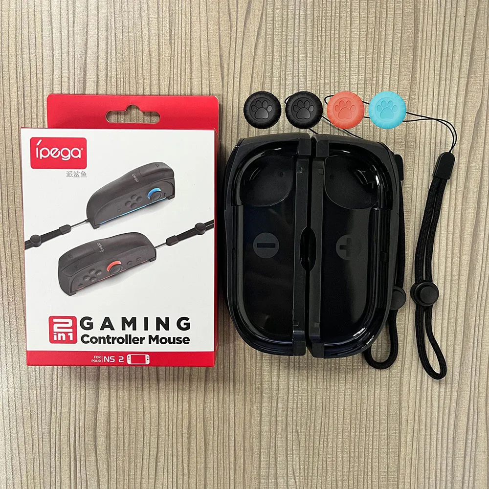 2 قطعة قبضة الماوس للتبديل 2 حافظة لعبة الملحقات Joy Con 2 اليسار اليمين تحكم سطح المكتب وضع الماوس حامل ث/قبضة الإبهام قبعات