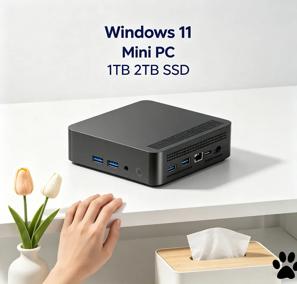 Mini PC Elite com Windows 11 Pro, Core i9 10980HK, 32GB de RAM, SSD de 1TB/2TB, 4K HD, WiFi6, BT5.2, para jogos e uso doméstico, com 3 anos de garantia.
