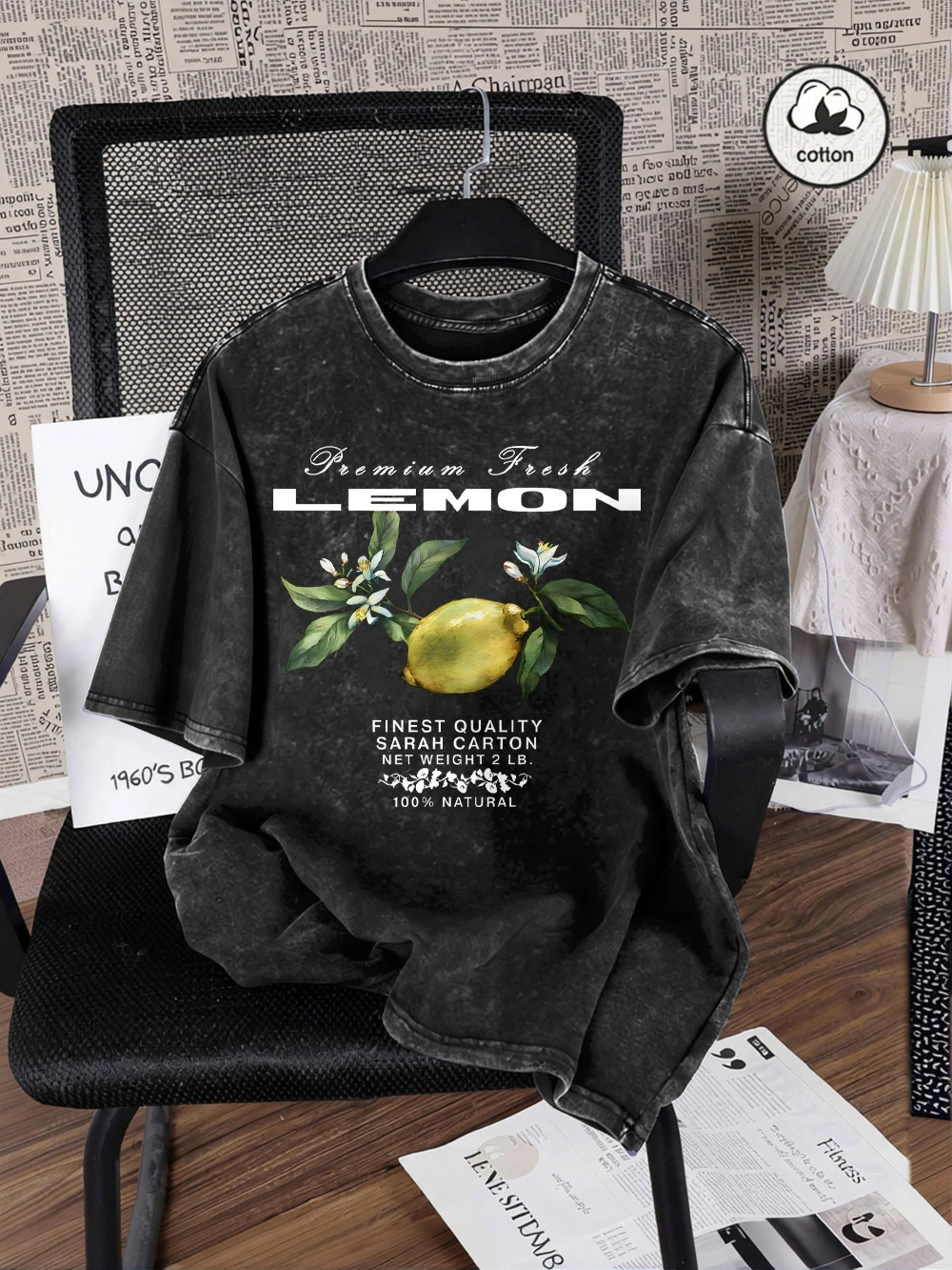 

Премиальные женские хлопковые футболки оверсайз с принтом «Лимон», летние, с круглым вырезом, с коротким рукавом, высочайшего качества