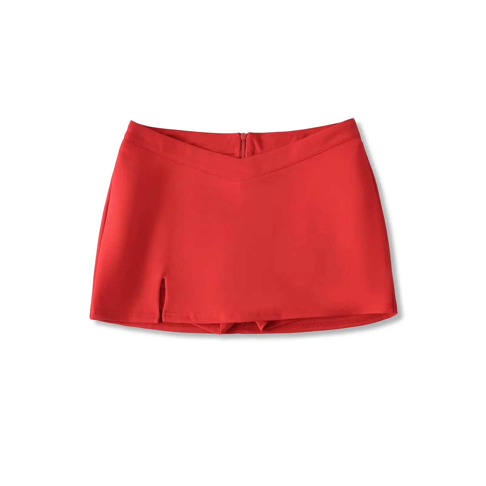 Saia Curta Estilo Americano Sexy para Mulheres, Saia  Bodycon de Cintura Baixa com Fenda, Cor Pura, Versátil, Tendência d...