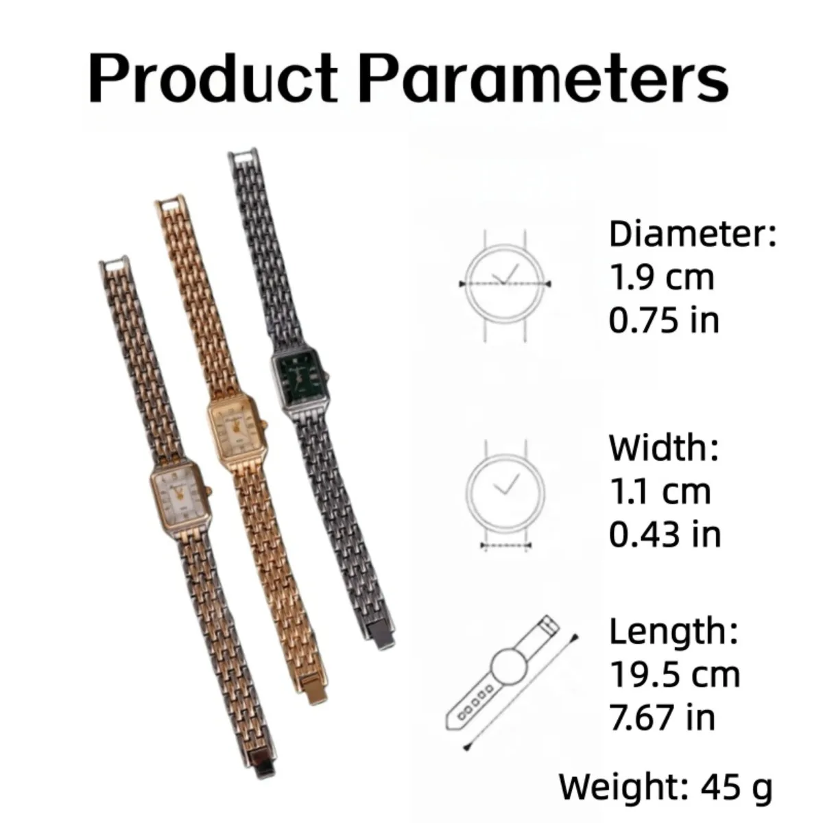 ساعة سيدات أنيقة بسيطة بمينا صغير وحركة كوارتز عالية الجودة وحزام ساعة من سبائك الزنك بتصميم أنيق وساعات نسائية عصرية #4