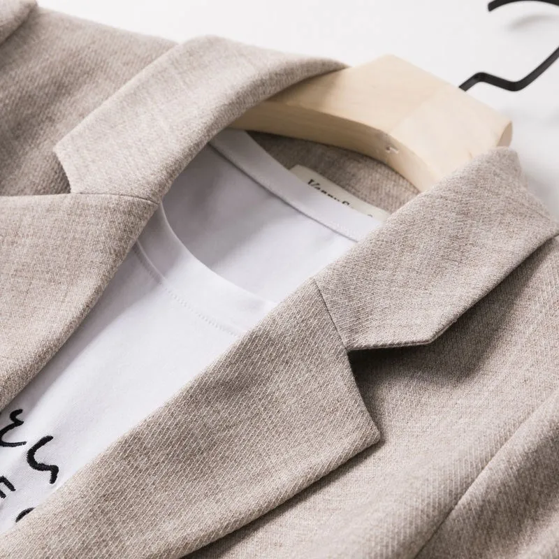 Women'S Turn-Down Collar Long Sleeve Blazers Waist One Button Vintage Jacket Coat Office Lady Female Spring Autumn Suit Commuter