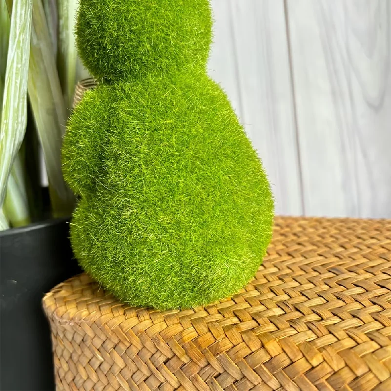 6.69inch Standing Moss Rabbit, Easter Garden Decoration, Indoor Potted Plant Decor