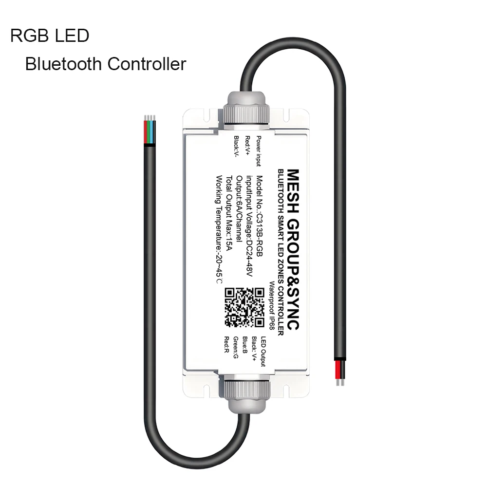 

IP68 Водонепроницаемый контроллер светодиодной ленты Открытый Tuya WiFi Зона синхронизации музыки Диммер CCT RGB COB Приложение 12 В 24 В Miboxer SP107E 2,4G