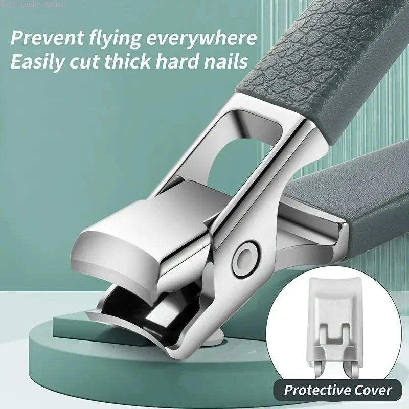 Professionelles Nagelknipser-Set aus Edelstahl für dicke Nägel, spritzwassergeschützt, scharfer Trimmer, Nagel- und Pediküre-Maniküre-Werkzeuge für Männer