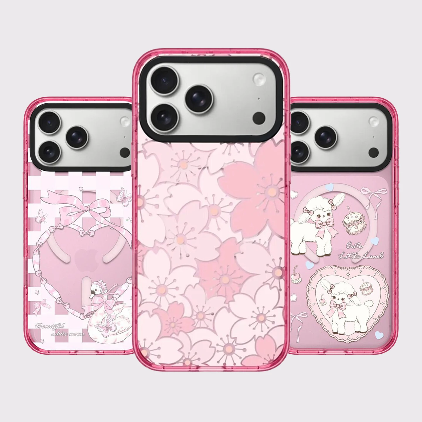 

Cartoon Sakura Pink Magnetic Impact Cover for IPhone 12 13 14 15 16 17 Pro Max Case for IPhone 17 Air