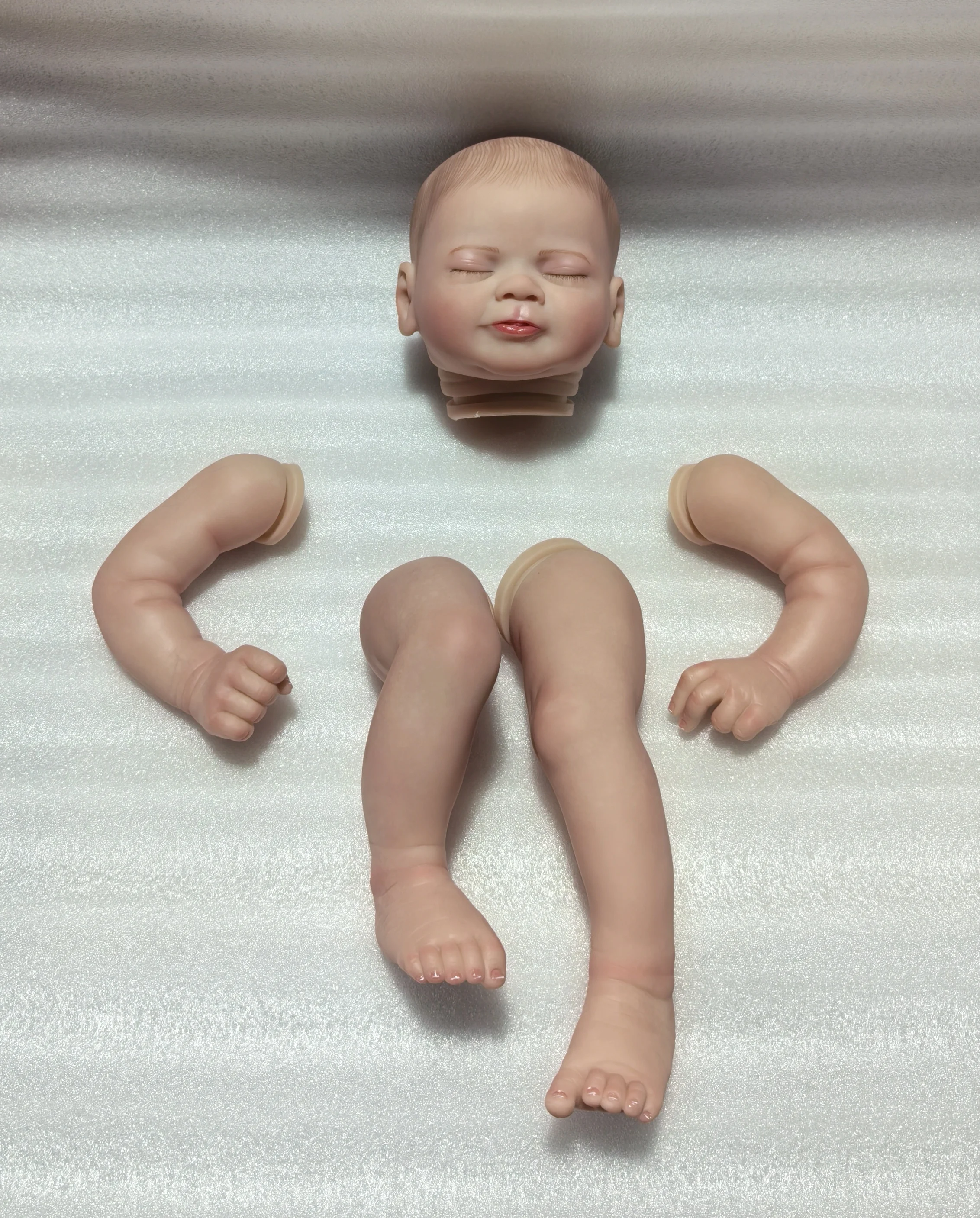 

NPK 19inch Romy Reborn Doll Asleep Kit Lifelike Newborn Baby Doll Unfinished Doll Parts with Painted Details for Collectors