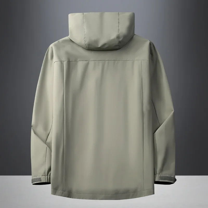 Military Windproof Waterproof Bomber Jacket Men Outdoor Sweatshirt Hooded Windbreaker Zip Outerwear Loose Luxury Brand Clothing