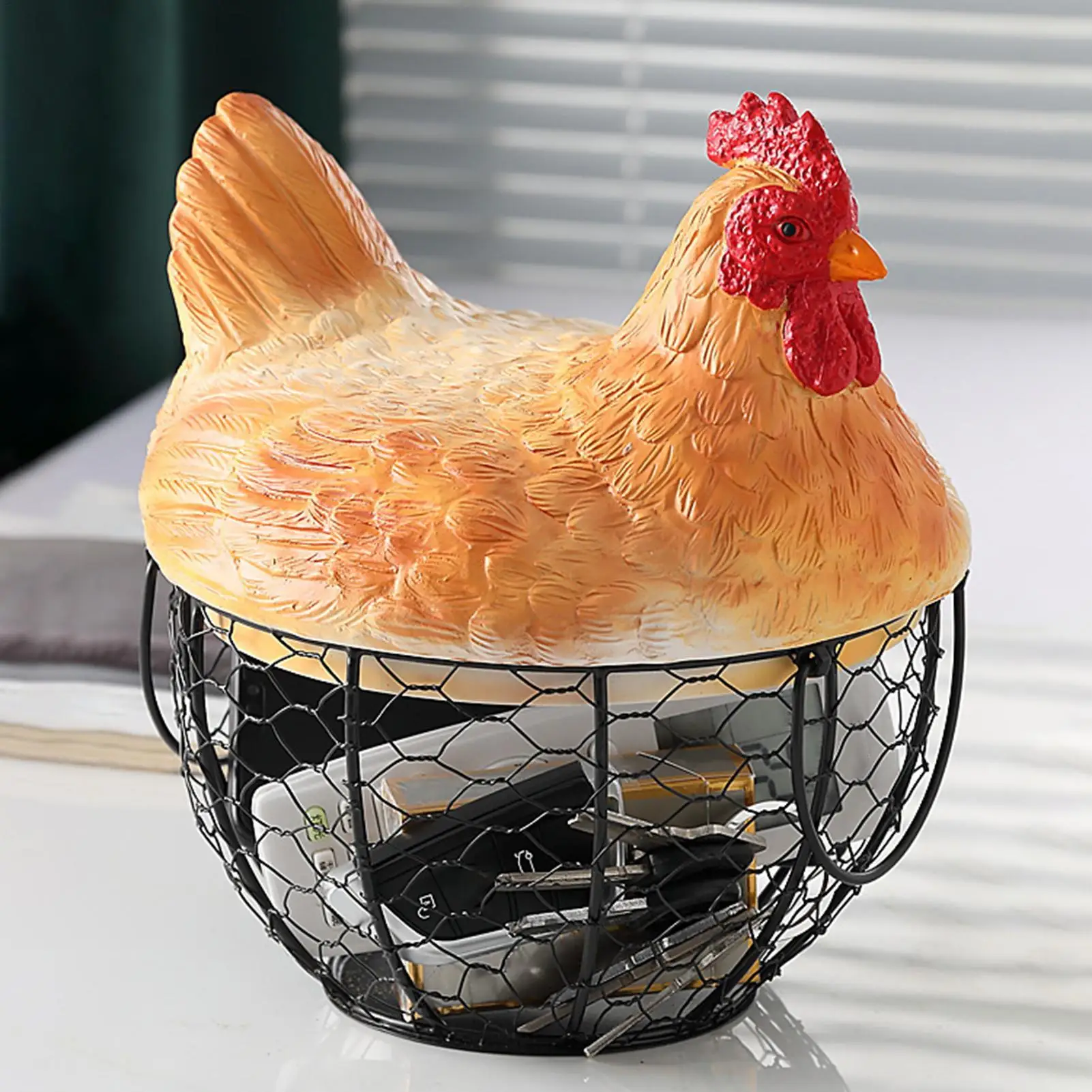 

Корзина для яиц с крышкой, кухонные принадлежности, портативная декоративная креативная корзина для фруктов, для овощей, для столешницы, для домашних фруктов и закусок